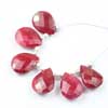 Natural Red Ruby Faceted Pear Drop Beads Strand Quantity 6 Beads and size 15.5mm approx.